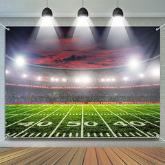Lofaris Sunset Sky Football Field Spotlight Sport Backdrop