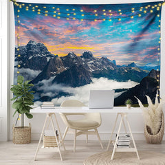 Lofaris Sunset Sky Mountain Cloud Scene Tapestry For Dorm