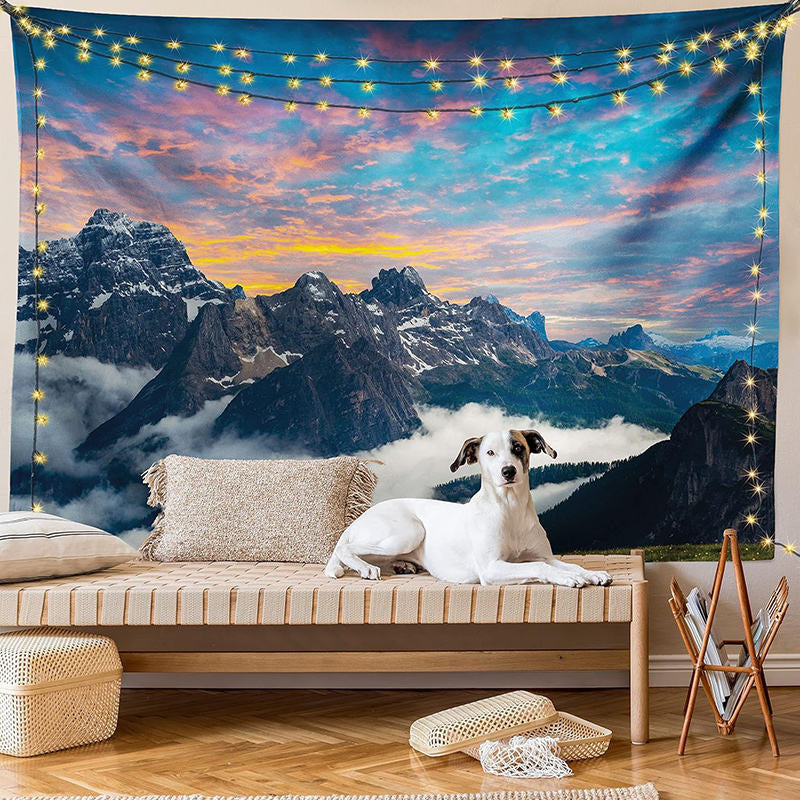 Lofaris Sunset Sky Mountain Cloud Scene Tapestry For Dorm