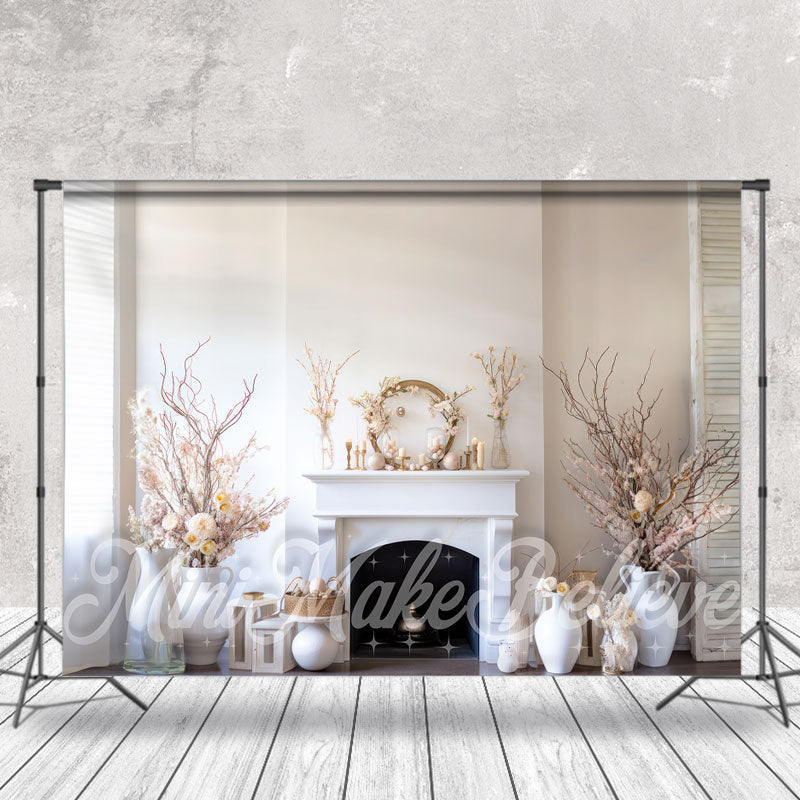 Lofaris Sunshine Window Wall Floral Fireplace Photo Backdrop