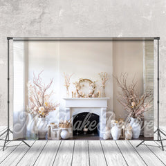 Lofaris Sunshine Window Wall Floral Fireplace Photo Backdrop