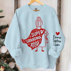 Lofaris Super Grandma Sweatshirt Custom With Kids Gift TH