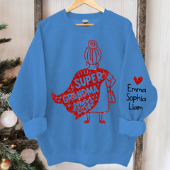 Lofaris Super Grandma Sweatshirt Custom With Kids Gift TH