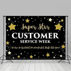 Lofaris Super Star Black Customer Service Week Party Backdrop