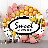 Lofaris Sweet As Can Bee Honeycomb Round Birthday Backdrop