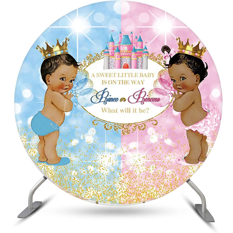 Lofaris Sweet Baby Graffiti Round Gender Reveal Backdrop