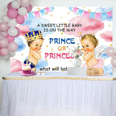 Lofaris Sweet Baby Pink Blue Cloud Gender Reveal Backdrop