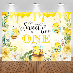 Lofaris Sweet Bee To One Honey Yellow 1st Birthday Backdrop