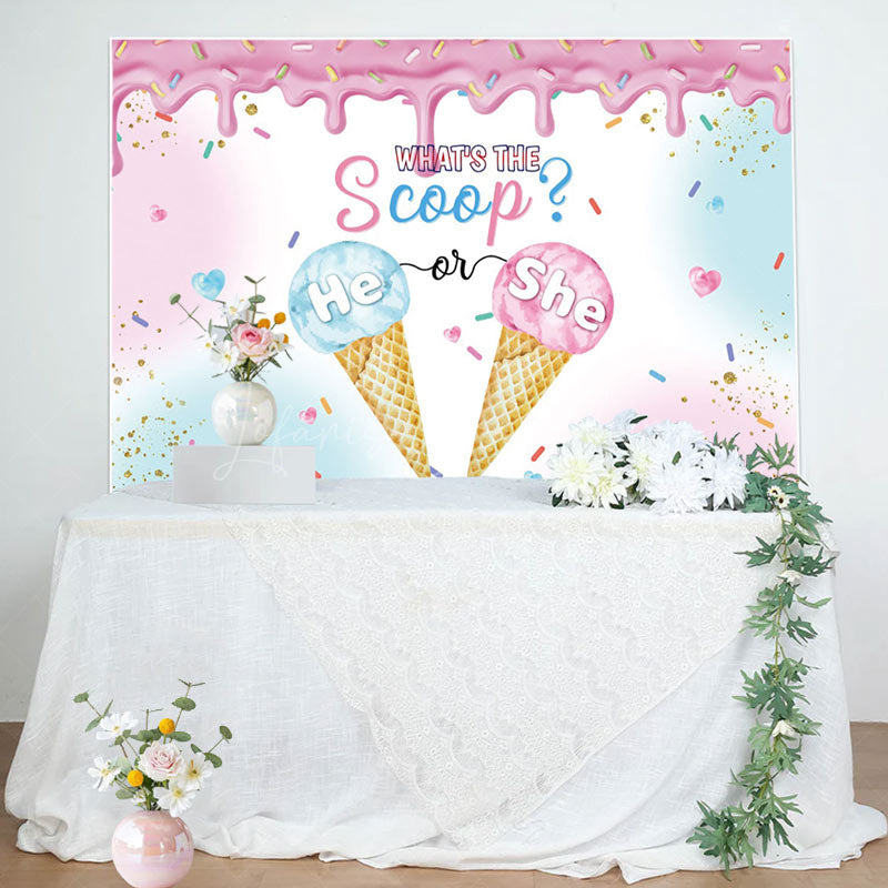 Lofaris Sweet Candy Whats The Scoop Baby Shower Backdrop