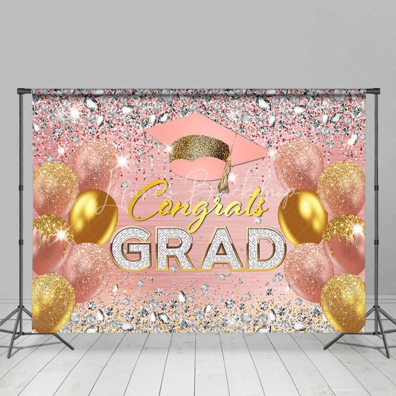 Lofaris Sweet Color Balloon Congrats Grad Party Backdrop