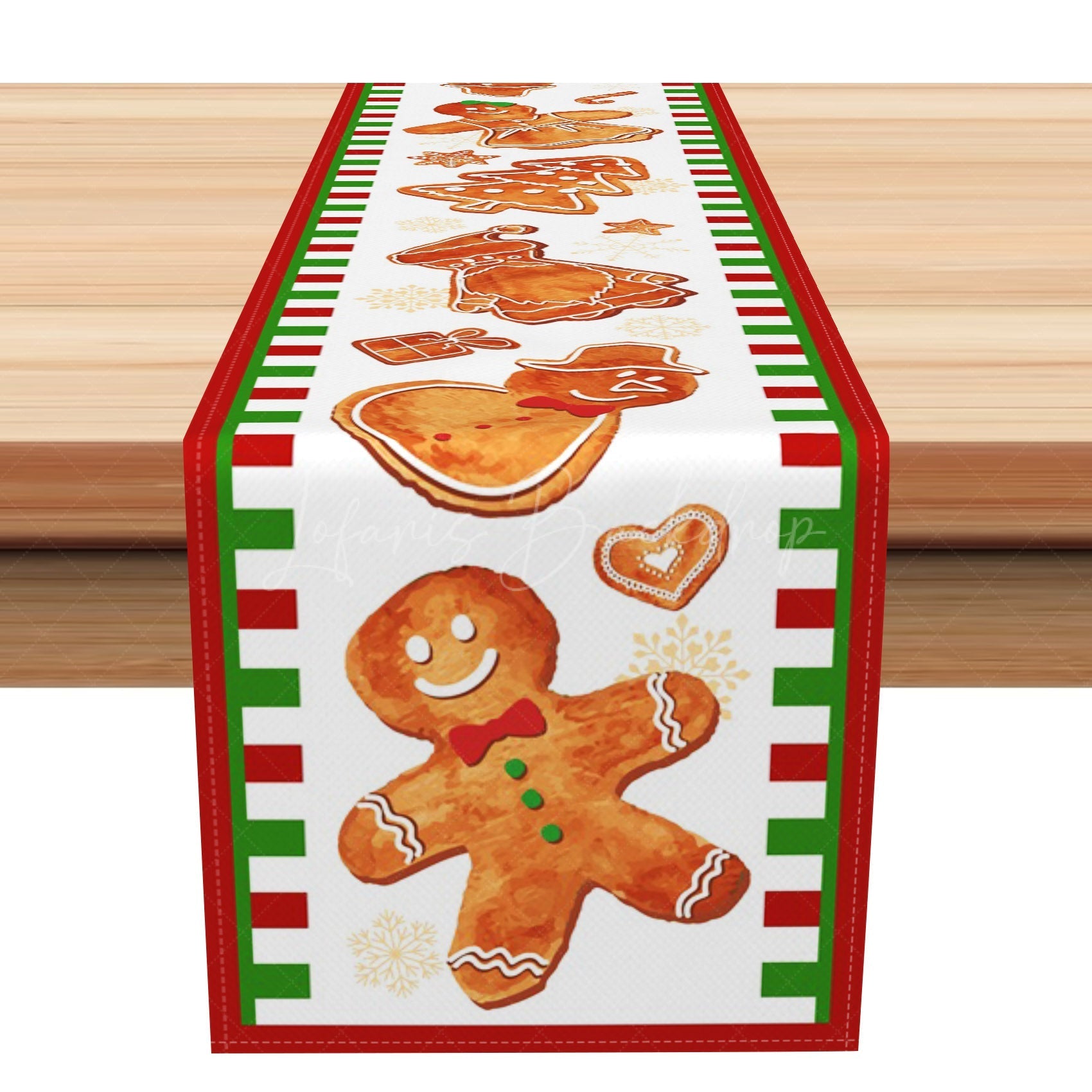 Lofaris Sweet Gingerbread Man Gift Christmas Table Runner