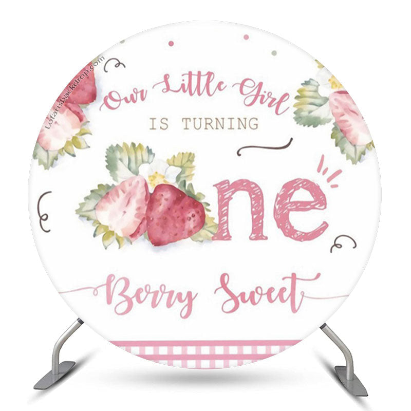 Lofaris Sweet Girl Is Turning One Circle Birthday Backdrop