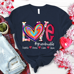 Lofaris Sweet Heart Mothers Day Grandma And Kids T - Shirt