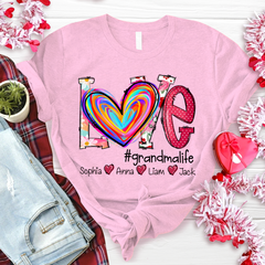 Lofaris Sweet Heart Mothers Day Grandma And Kids T - Shirt