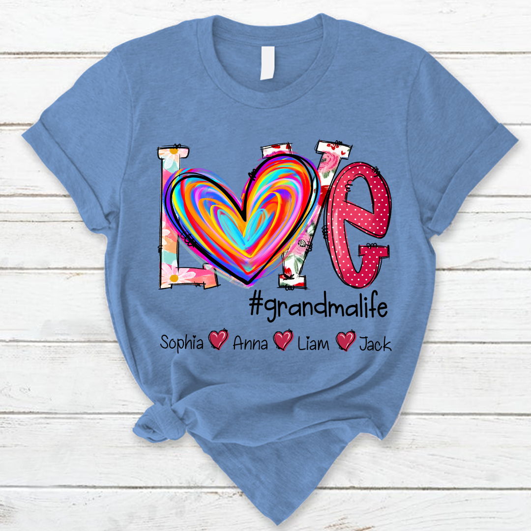 Lofaris Sweet Heart Mothers Day Grandma And Kids T - Shirt