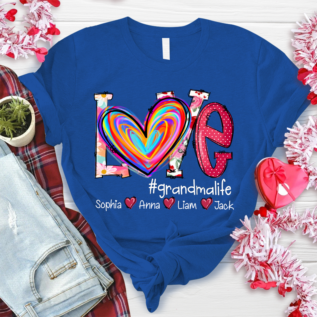 Lofaris Sweet Heart Mothers Day Grandma And Kids T - Shirt