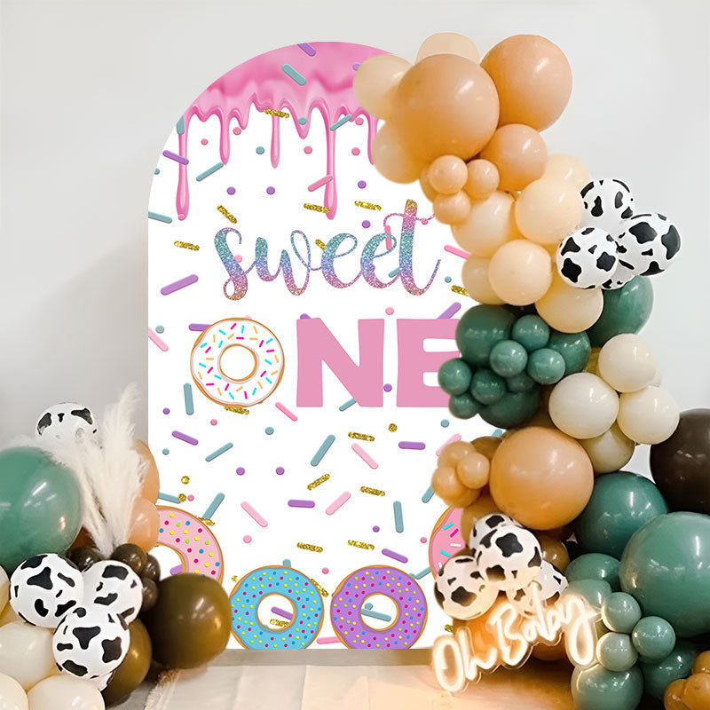 Lofaris Sweet One Doughnuts Cream 1st Birthday Arch Backdrop