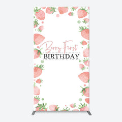 Lofaris Sweet Strawberry White Arcb 1st Birthday Backdrop