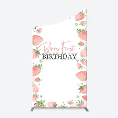 Lofaris Sweet Strawberry White Arcb 1st Birthday Backdrop