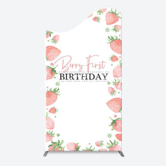 Lofaris Sweet Strawberry White Arcb 1st Birthday Backdrop
