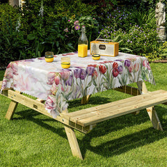Lofaris Sweet Tulips Full Of Rectangle Tablecloth For Kitchen