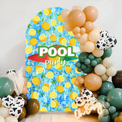 Lofaris Swimming Pool Lemon Blue Arch Backdrop For Party