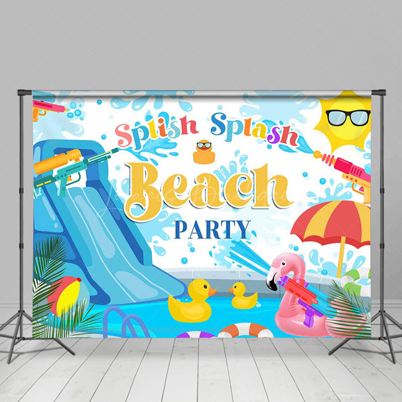 Lofaris Swimming Pool Water Gun Summer Beach Party Backdrop