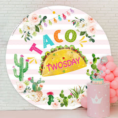 Lofaris Taco Twosday Cactus Round 2nd Birthday Backdrop