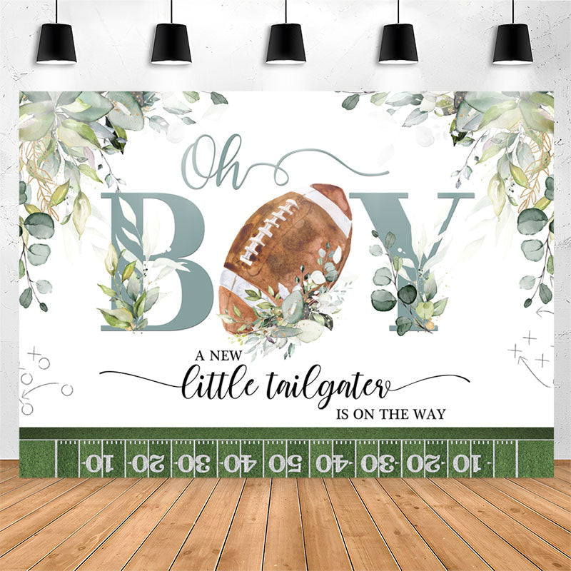 Lofaris Tailgater Football Oh Boy Baby Shower Backdrop
