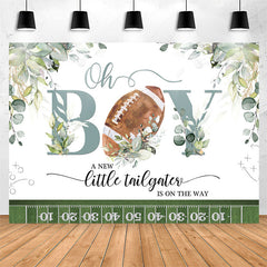 Lofaris Tailgater Football Oh Boy Baby Shower Backdrop