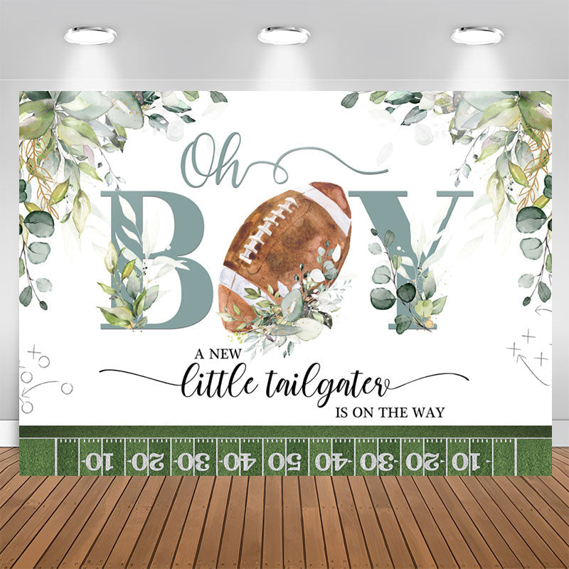 Lofaris Tailgater Football Oh Boy Baby Shower Backdrop