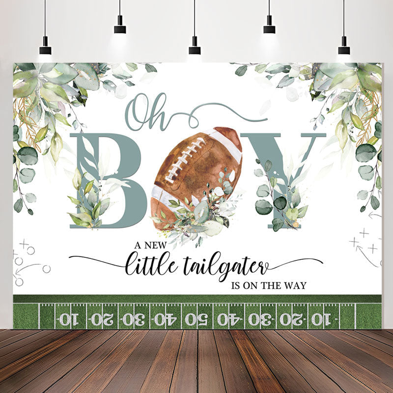 Lofaris Tailgater Football Oh Boy Baby Shower Backdrop