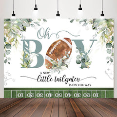 Lofaris Tailgater Football Oh Boy Baby Shower Backdrop