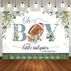 Lofaris Tailgater Football Oh Boy Baby Shower Backdrop