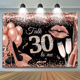 Lofaris Talk 30 To Me Rose Gold Heels Birthday Party Backdrop