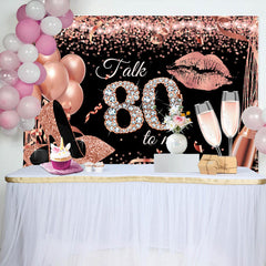 Lofaris Talk 80 To Me Rose Gold Heels Birthday Party Backdrop