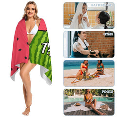 Lofaris Tasty Green Red Summer Watermelon Custom Beach Towel