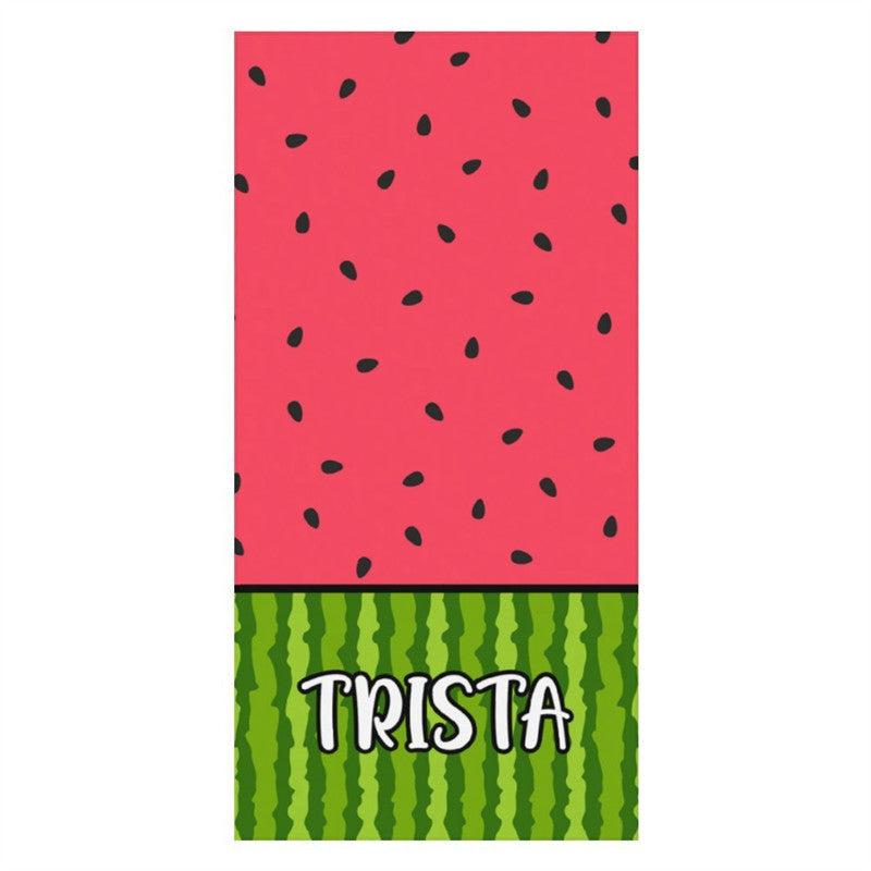 Lofaris Tasty Green Red Summer Watermelon Custom Beach Towel