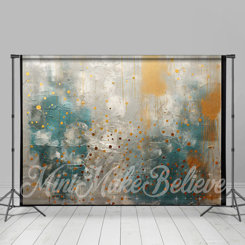 Lofaris Teal Blue Yellow White Gray Retro Wall Backdrop