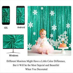 Lofaris Teal Green Glitter Sequin Banquet Round Table Cover