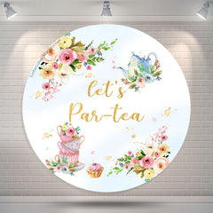 Lofaris Teapot Floral Lets Par-tea Round Backdrop For Party