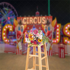 Lofaris Tent Clown Ferris Wheel Circus Gate Photo Backdrop