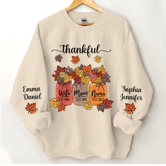 Lofaris Fall Season Vibes Wife Mom Nana With Kids CTH01 Sweatshirt