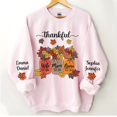 Lofaris Fall Season Vibes Wife Mom Nana With Kids CTH01 Sweatshirt