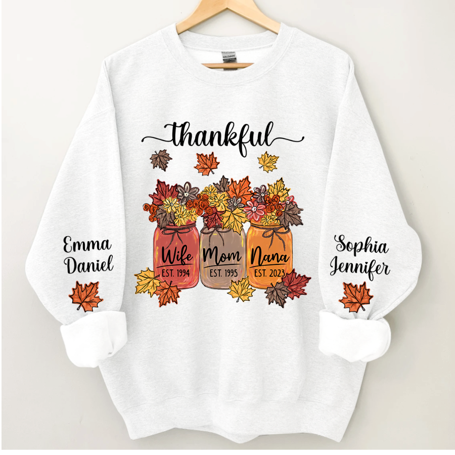 Lofaris Fall Season Vibes Wife Mom Nana With Kids CTH01 Sweatshirt