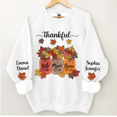Lofaris Fall Season Vibes Wife Mom Nana With Kids CTH01 Sweatshirt