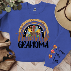Lofaris Thankful Grandma Rainbow Turkey Custom Sweatshirt