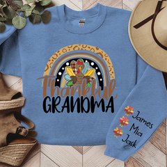 Lofaris Thankful Grandma Rainbow Turkey Custom Sweatshirt