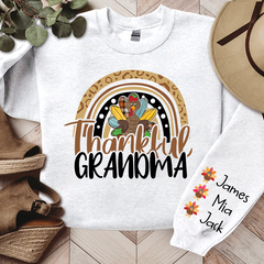 Lofaris Thankful Grandma Rainbow Turkey Custom Sweatshirt