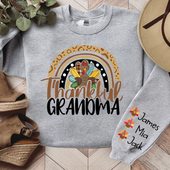 Lofaris Thankful Grandma Rainbow Turkey Custom Sweatshirt